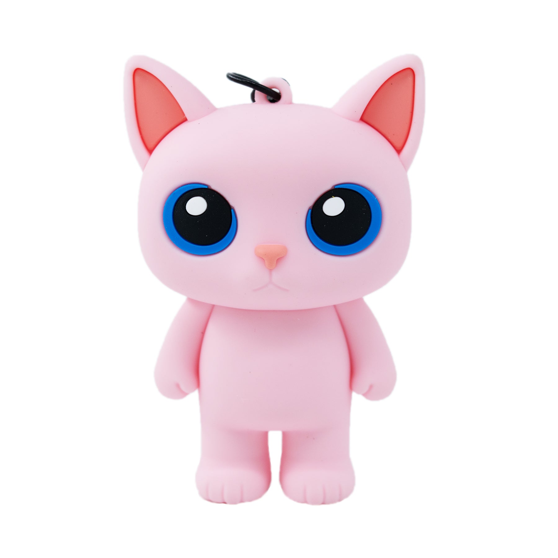 Pink cat charm from the front