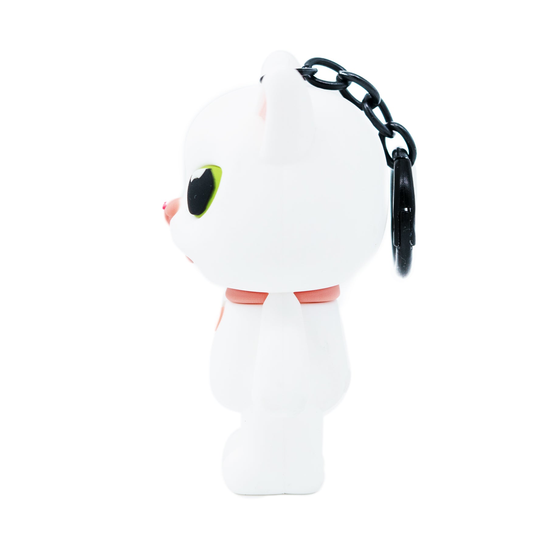 Cat charm bag charm featuring Smudgelord meme cat from TUFCAT Pocket Paws side view