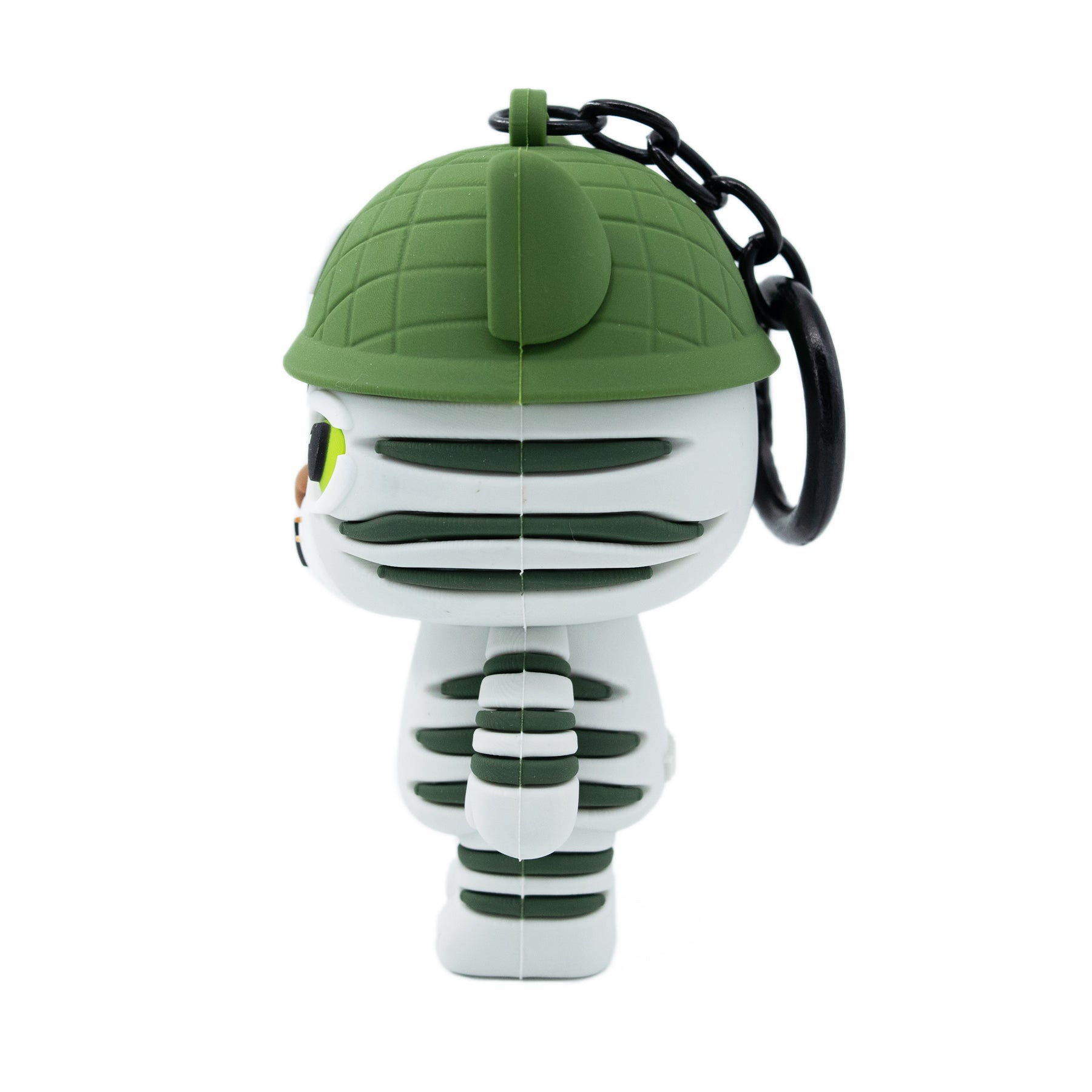 Zazu cat bag charm keychain from TUFCAT Pocket Paws side view
