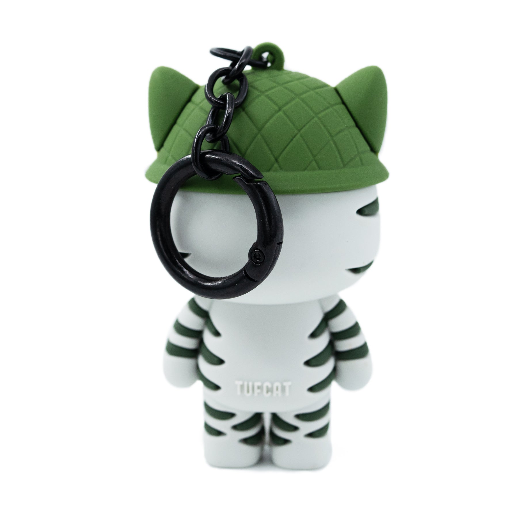 Zazu cat bag charm keychain from TUFCAT Pocket Paws back view