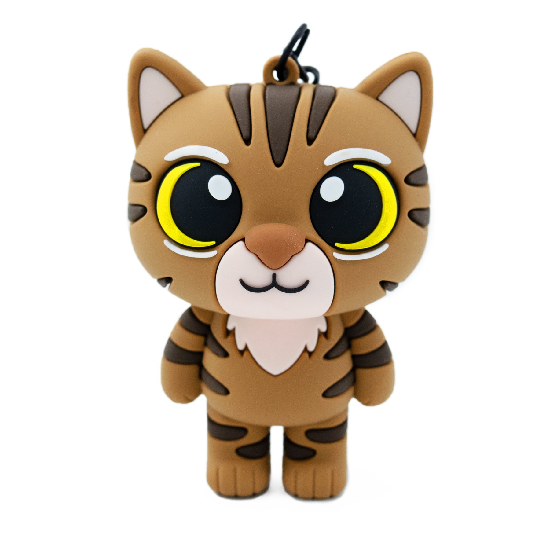 Cat bag charm keychain featuring Turn Signal cat from TUFCAT Pocket Paws