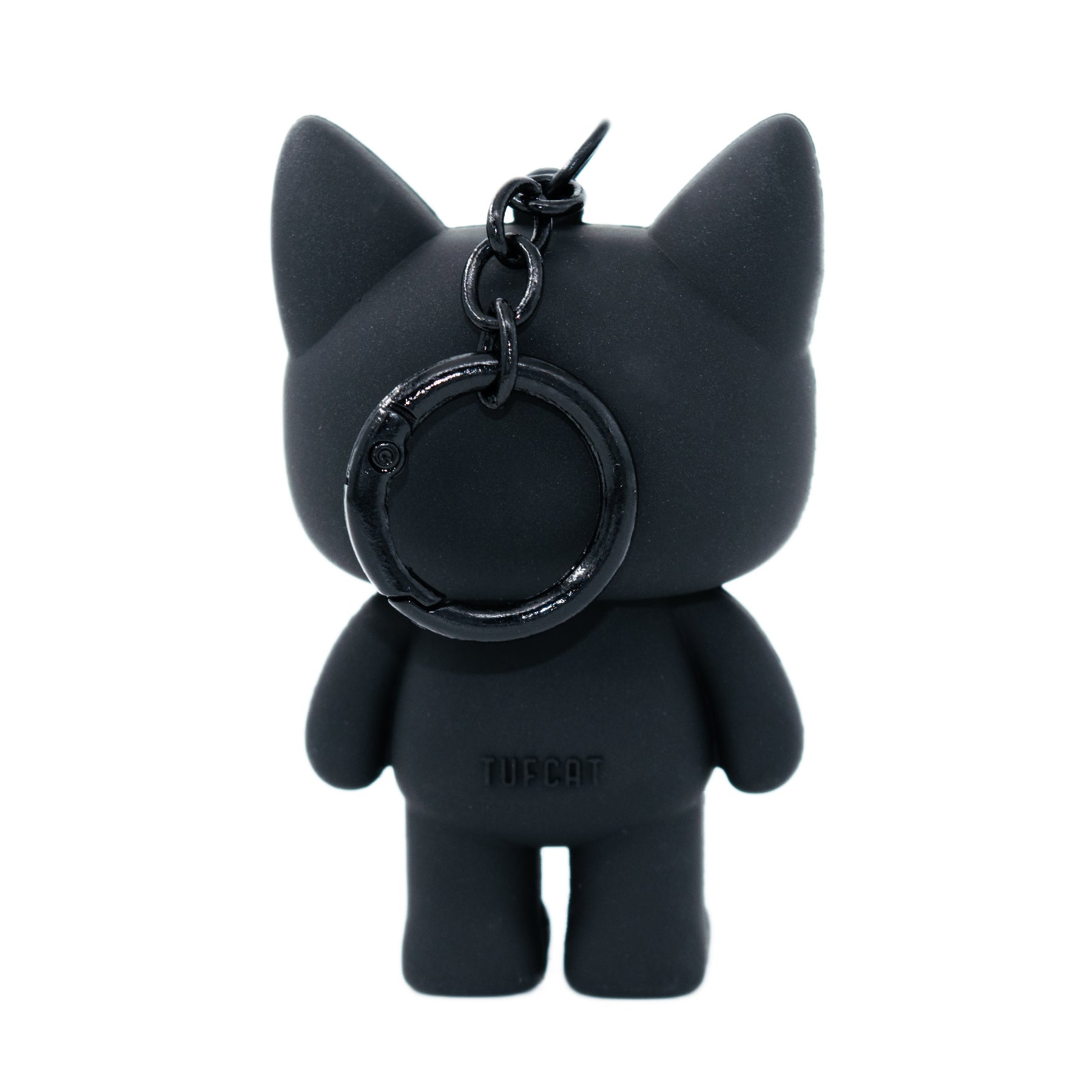 Cat charm bag charm featuring Evil Larry from TUFCAT Pocket Paws back view