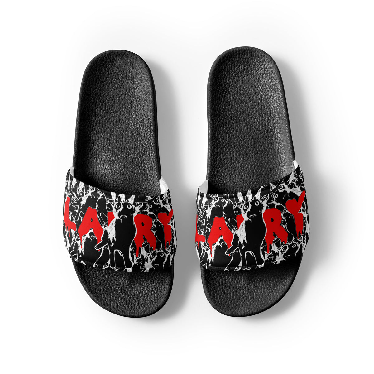 men’s Black Slides with Red & White Snake Motif Aaron Coker Band Black Dragon Men main image 4