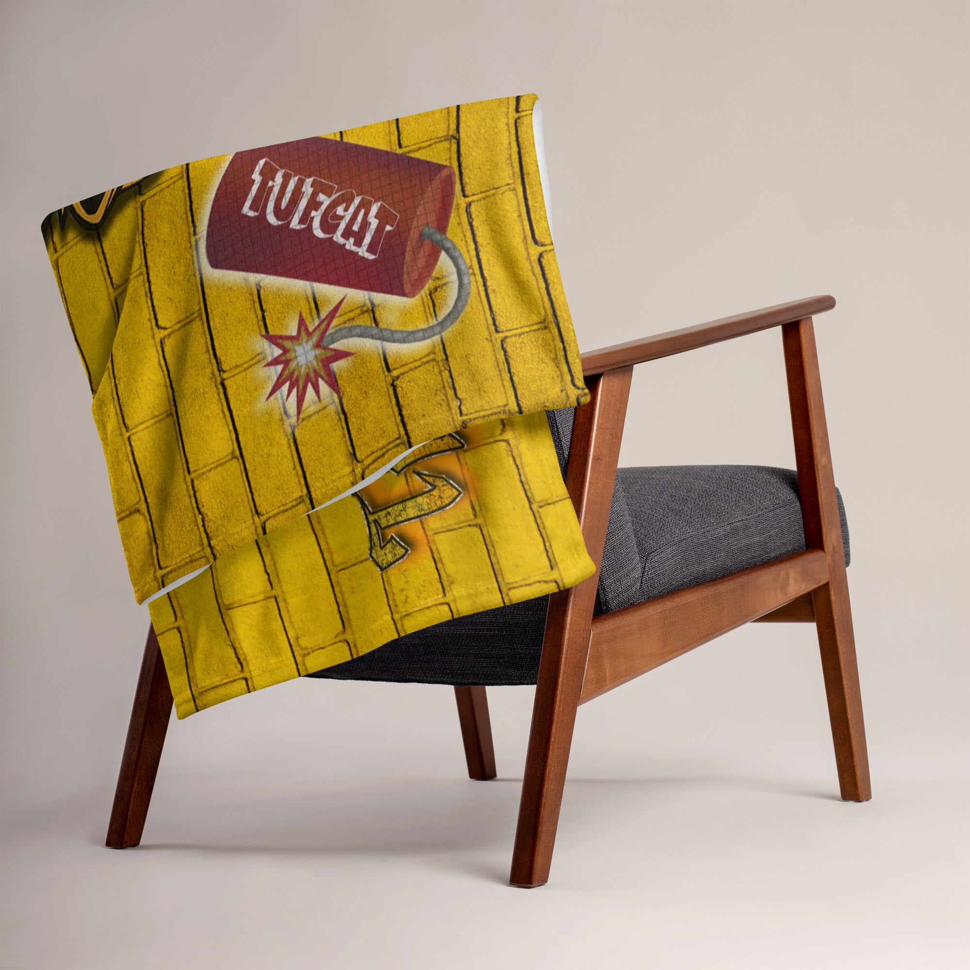 Graffiti Wall Throw Blanket featuring @HUHCat_Official