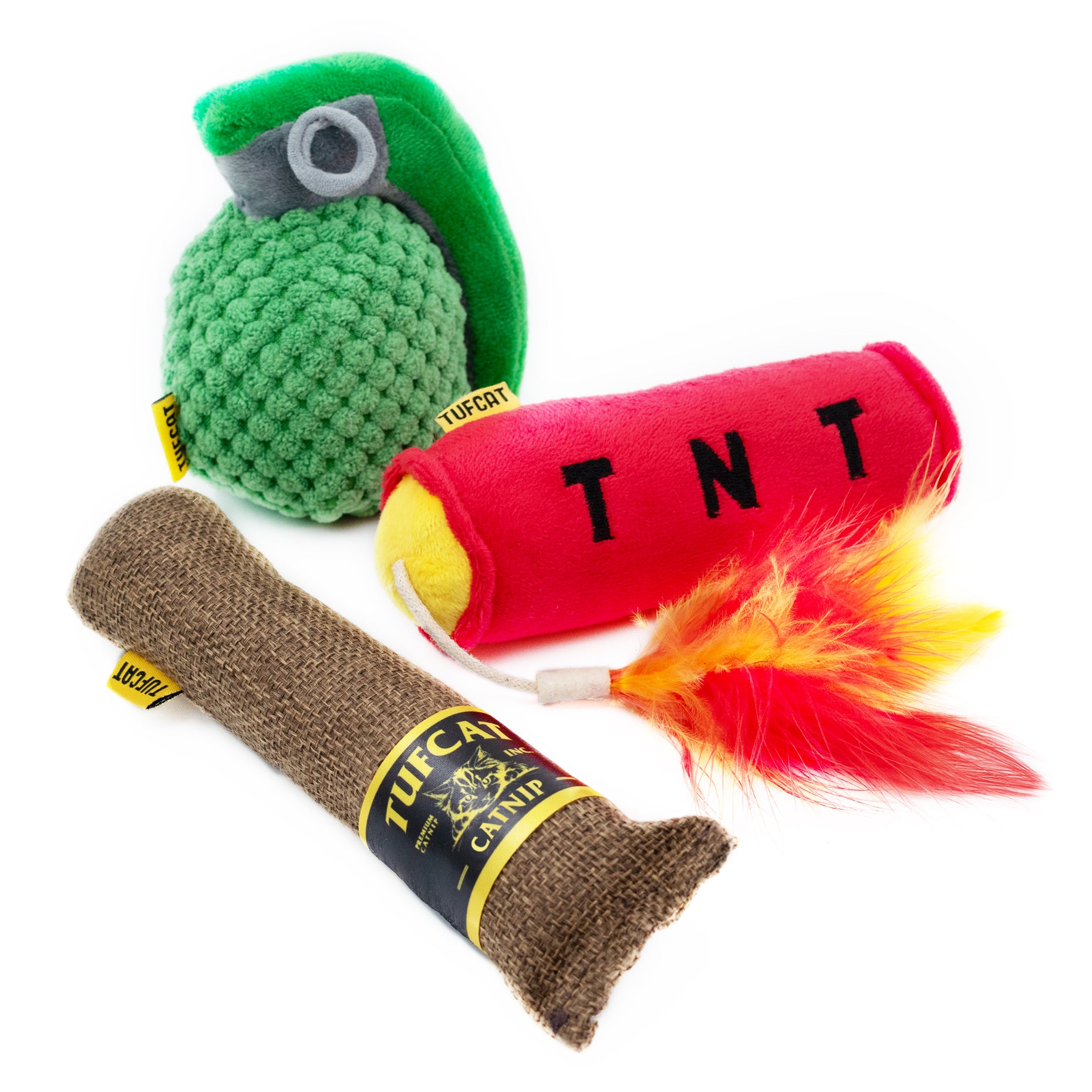 Catnip TNT + Grenade + Cigar Toy Value 3-Pack