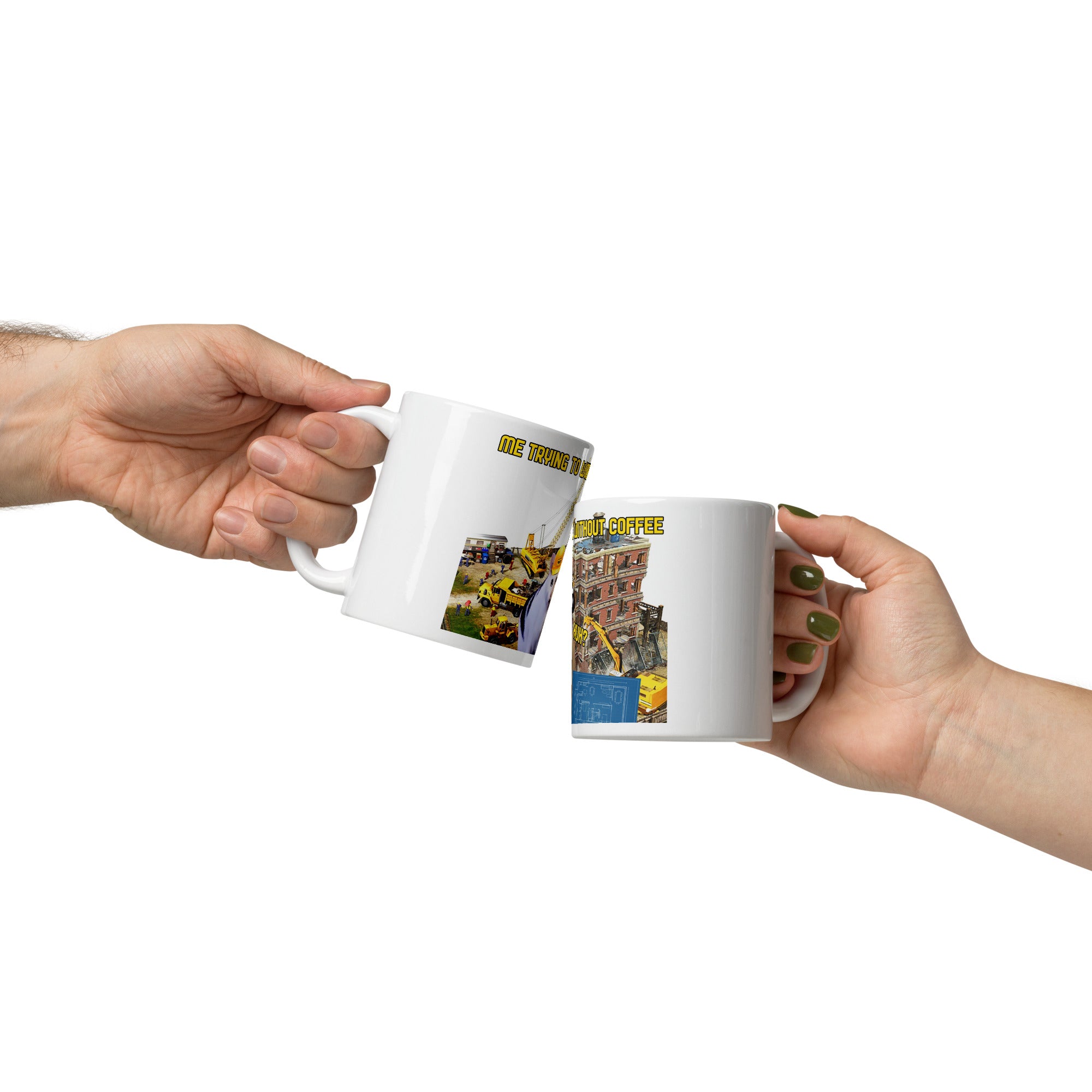 Me Trying to Work Without Coffee Mug featuring @HUHCat_Official