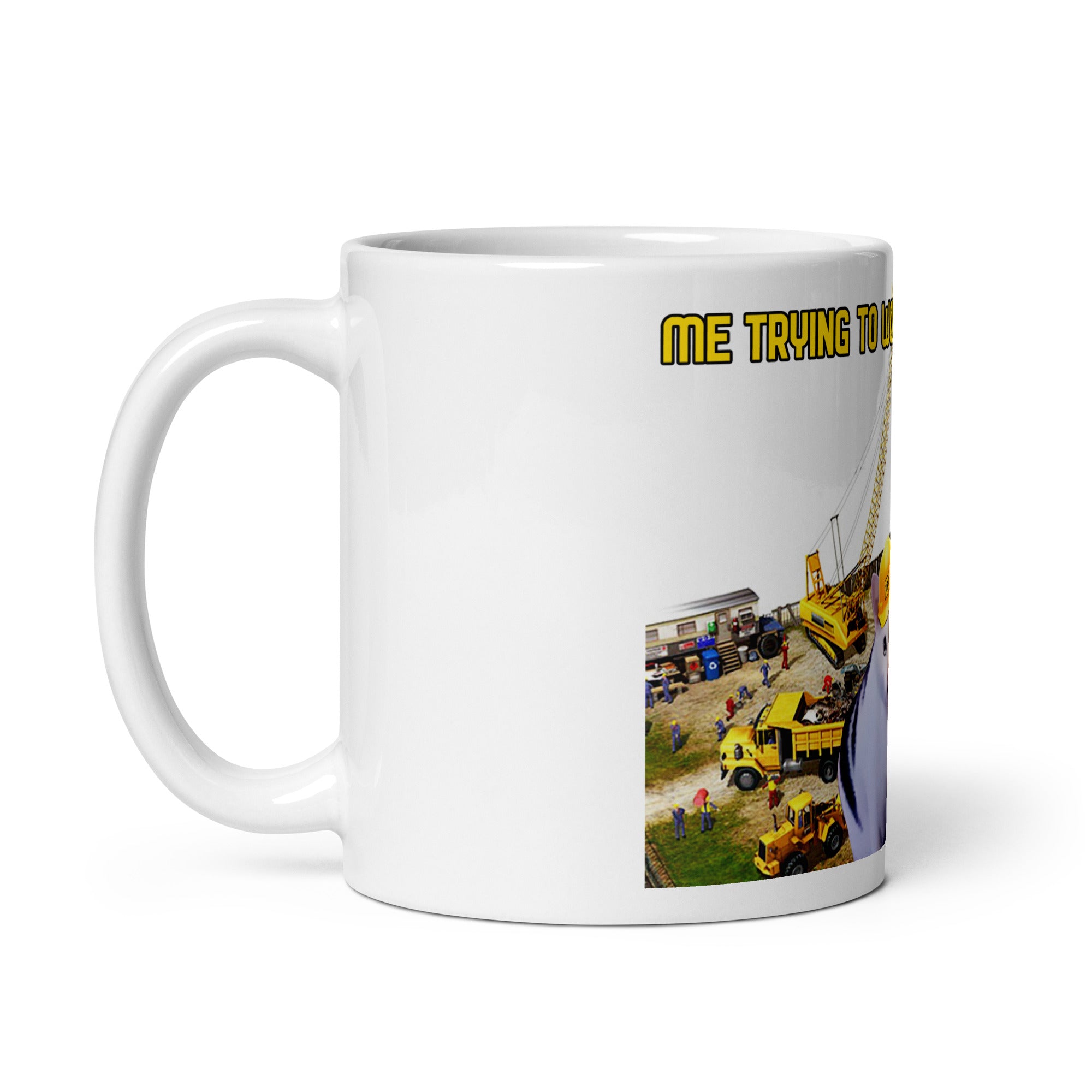 Me Trying to Work Without Coffee Mug featuring @HUHCat_Official