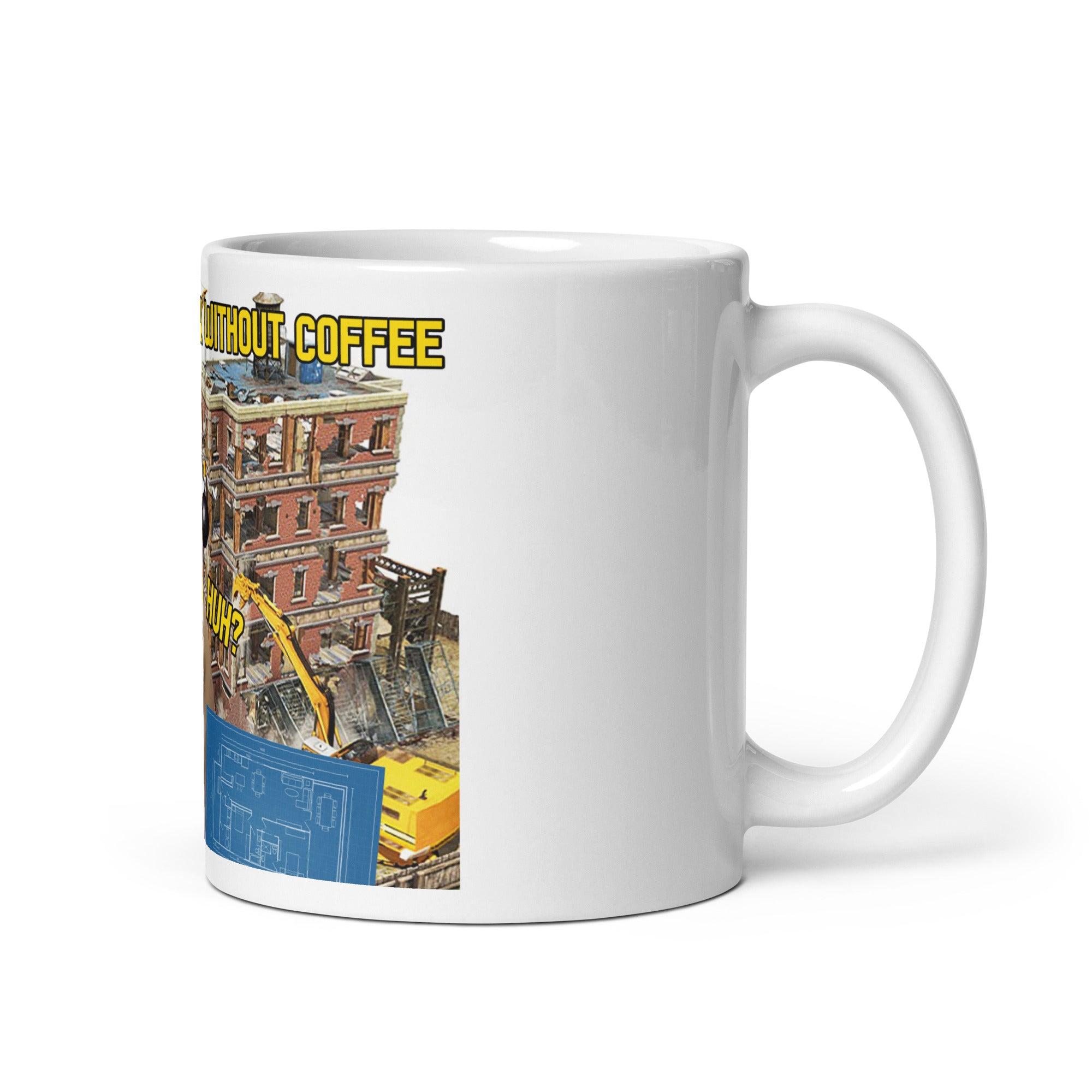 Me Trying to Work Without Coffee Mug featuring @HUHCat_Official